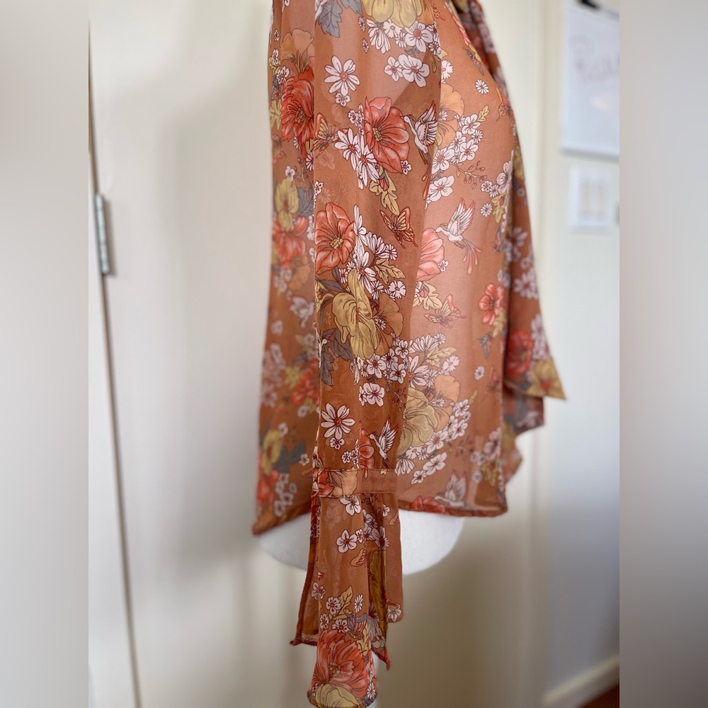 Forever 21 Women's Long-Sleeve Sheer Top Size Small Vintage - Picture 3 of 9